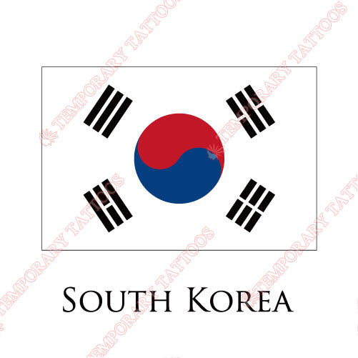 South Korea flag Customize Temporary Tattoos Stickers NO.1987